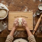 Personalised Engraved Name Sourdough Handmade with Love Charcuterie Chopping Board with Juice Groove Kitchen Decor Birthday Gift for Bakers