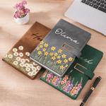 Personalisiertes A5-Notizbuch mit Aquarell-Geburtsblumen und Namen | liniertes Tagebuch für Büro und Alltag | Geburtstag Muttertag Geschenk für Frauen