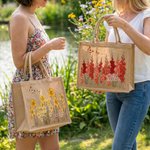 Personalisierte Jute Tasche mit Blütenpracht-Design und Namen | große Kapazität | Tote Bag | Muttertag Geburtstag Geschenk für Frauen