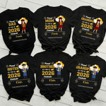 Henkilökohtainen Class of 2026 Cartoon Character 100% puuvilla Kid Adult T-paita nimi Daily Wear Valmistuminen lahja Graduate Family