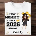 Henkilökohtainen Class of 2026 Cartoon Character 100% puuvilla Kid Adult T-paita nimi Daily Wear Valmistuminen lahja Graduate Family