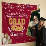 Personalized Congratulations Graduation Photo Banner with Name and Year Party Backdrop Decor Graduation Gift for Graduates
