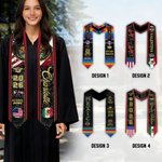 Personalisierte mexikanische amerikanische Flagge Graduierung Stola mit Namen und Jahr Graduierung Feier Geschenk für Klasse von 2026 Absolventen