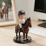 Personalised Cute 3D Photo Horse Riding Figurine with Name Desktop Decoration Birthday Gift for Equestrian Lovers