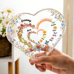 Spersonalizowana tabliczka akrylowa w kształcie serca z imieniem i nazwiskiem na Dzień Matki dla mamy i babci
