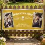 Personalized Multicolour Congratulations Photos Banner with Name Text and School Name Party Backdrop Decor Class of 2026 Graduation Gift for Graduates