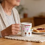 Personalisierte 1-10 Cartoon Cookie Wafer 11oz 15oz Keramik-Kaffeebecher mit Namen und Titel Muttertag Geburtstag Geschenk für Mama Oma