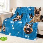 Coperta di flanella personalizzata con nome, regalo di Natale di compleanno per gli amanti degli animali.