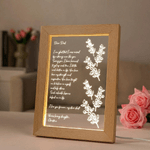 Personalised Handwritten Letter LED Night Light with Text Signature and Wooden Frame Birthday Mother's Day Gift for Mom Grandma