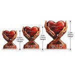 Personalised Intertwined Hands Heart Acrylic Ornament with Names and Date Desk Decor Anniversary Valentine's Day Gift for Couple