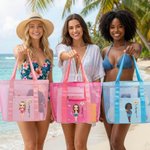 Personalizzato personaggio dei cartoni animati nascita fiore Mesh spiaggia Tote Bag con nome vacanze estive piscina regalo di compleanno per le donne ragazze