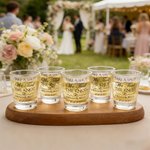Vasos de chupito personalizados Take A Shot We Tied the Knot con nombre Set de 2 Vasos de chupito para despedida de soltero Regalo de boda