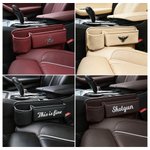 Personalisierte einfache Logo Text PU Leder Autositz Lücke Lagerung Zubehör Auto Dekoration Geburtstagsgeschenk für Autobesitzer