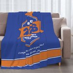 Personalized Multicolor Graduation Hat Soft Fleece Blanket with Year School Name and Warm Text Class of 2026 Gift for Graduate
