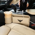 Personalisierte einfache Logo Text PU Leder Autositz Lücke Lagerung Zubehör Auto Dekoration Geburtstagsgeschenk für Autobesitzer