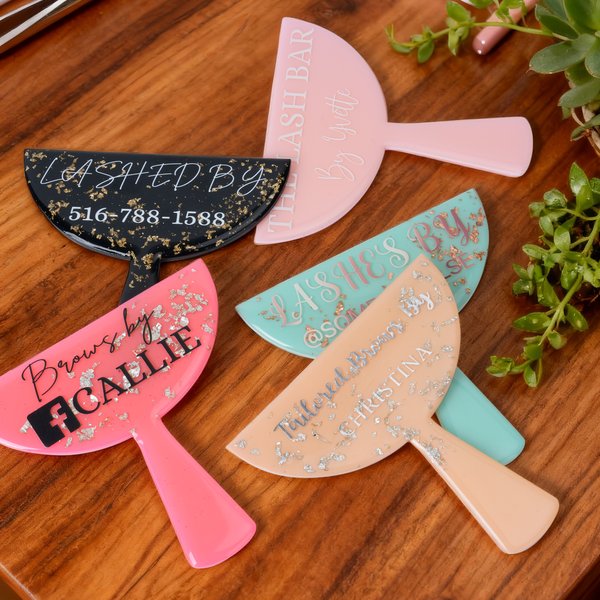 Personalized Sparkly Glitter Design Multicolor Lash and Brow Photo Prop with Text Beauty Room Salon Decor Opening Gift for Lash Technicians