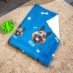 Coperta di flanella personalizzata con nome, regalo di Natale di compleanno per gli amanti degli animali.