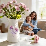 Personlig Glitter Födelseblomma Keramisk vas med namn Heminredning Födelsedag Mors dag Present till mamma mormor