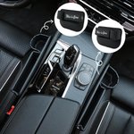 Personalisierte einfache Logo Text PU Leder Autositz Lücke Lagerung Zubehör Auto Dekoration Geburtstagsgeschenk für Autobesitzer