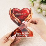 Personalised Intertwined Hands Heart Acrylic Ornament with Names and Date Desk Decor Anniversary Valentine's Day Gift for Couple