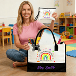 Personalisierte Tiny Human's Tamer Große Kapazität Tote Tasche Tragbare Make-up Tasche mit Namen Tägliche Verwendung Kindertagesstätte Vorschule Lehrer Tag Geschenk für Lehrer
