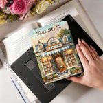 Personalized Exquisite Bookstore Pattern Kindle Case with Name Anniversary Birthday Gift for Bookworms Book Lovers