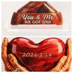 Personalised Intertwined Hands Heart Acrylic Ornament with Names and Date Desk Decor Anniversary Valentine's Day Gift for Couple