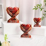 Personalised Intertwined Hands Heart Acrylic Ornament with Names and Date Desk Decor Anniversary Valentine's Day Gift for Couple