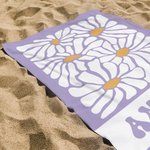 Asciugamano da spiaggia personalizzato con stampa a margherita, morbido e ad asciugatura rapida, con nome, viaggio, vacanza estiva, regalo di compleanno essenziale per donne e ragazze.