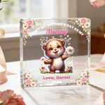 Personlig Happy 1st Mother's Day As My Animal Pattern Square Acrylic Plaque med titel och text Mors dag present till mamma mormor
