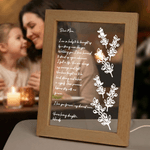 Personalised Handwritten Letter LED Night Light with Text Signature and Wooden Frame Birthday Mother's Day Gift for Mom Grandma