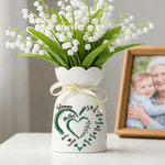 Personlig keramisk vas med dubbla hjärtan med namn Mors dag Födelsedagspresent till mormor mamma
