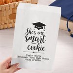 Personalized Grad Cap Smart Cookie Food-Grade Paper Treat Bags with Name Set of 20 Graduation Party Favors Gift for Class of 2026 Graduates Seniors