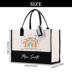 Personalisierte Tiny Human's Tamer Große Kapazität Tote Tasche Tragbare Make-up Tasche mit Namen Tägliche Verwendung Kindertagesstätte Vorschule Lehrer Tag Geschenk für Lehrer