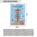 Personalized Floral Butterfly Garden Flag with Name and Text Outdoor Yard Porch Decor Birthday Mother's Day Spring Gift for Family Grandma Mom