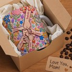 Personlig färgglad oljemålningsstil Hands in Hands 11/15 oz keramisk mugg med namn Daglig användning Mors dag Födelsedagspresent till mor mormor