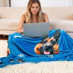 Coperta di flanella personalizzata con nome, regalo di Natale di compleanno per gli amanti degli animali.