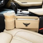 Personalisierte einfache Logo Text PU Leder Autositz Lücke Lagerung Zubehör Auto Dekoration Geburtstagsgeschenk für Autobesitzer