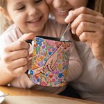 Personlig färgglad oljemålningsstil Hands in Hands 11/15 oz keramisk mugg med namn Daglig användning Mors dag Födelsedagspresent till mor mormor