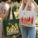 Personalised Butterfly Birth Flower Corduroy Large Capacity Tote Bag with Name and Side Pockets Daily Use Birthday Gift for Women