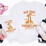 Personalized 2026 Our First Mother's Day Together Giraffe Baby Onesie Gift for Baby New Mother