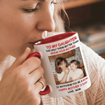 Personalised Multicolor Mom-Daughter Photo 11/15 oz Ceramic Coffee Mug with Text Daily Use Mother's Day Birthday Gift for Women
