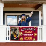 Personalized Congrats Photo Golden Balloon Graduation Banner with Name School Name and Year Party Decor Graduation Gift for Graduates
