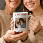 Personalised Multicolor Mom-Daughter Photo 11/15 oz Ceramic Coffee Mug with Text Daily Use Mother's Day Birthday Gift for Women