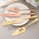 Gepersonaliseerd doodskop taartmes en taartschep set met gegraveerde namen en datum bruiloft bruids douche cadeau voor echtpaar