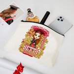 Gepersonaliseerde Bachelor Hoed Cartoon Karakter Make-up tas met naam jaar en school naam Gefeliciteerd Graduation Gift voor afgestudeerden