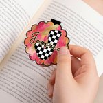 Personalised Pink-Gold Style Checkered Initial Magnetic Bookmark Clip with Name Book Club Birthday Gift for Reading Lovers Bookworms