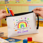 Personalisierte Tiny Human's Tamer Große Kapazität Tote Tasche Tragbare Make-up Tasche mit Namen Tägliche Verwendung Kindertagesstätte Vorschule Lehrer Tag Geschenk für Lehrer