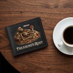 Personalized Treasure's Rest Skeleton Portable PU Leather Wallet with Name Anniversary Birthday Father's Day Gift for Men