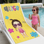 Serviette de plage surdimensionnée à séchage rapide personnalisée avec nom Activités de plein air Fête de la plage Cadeau pour femmes Famille Besties